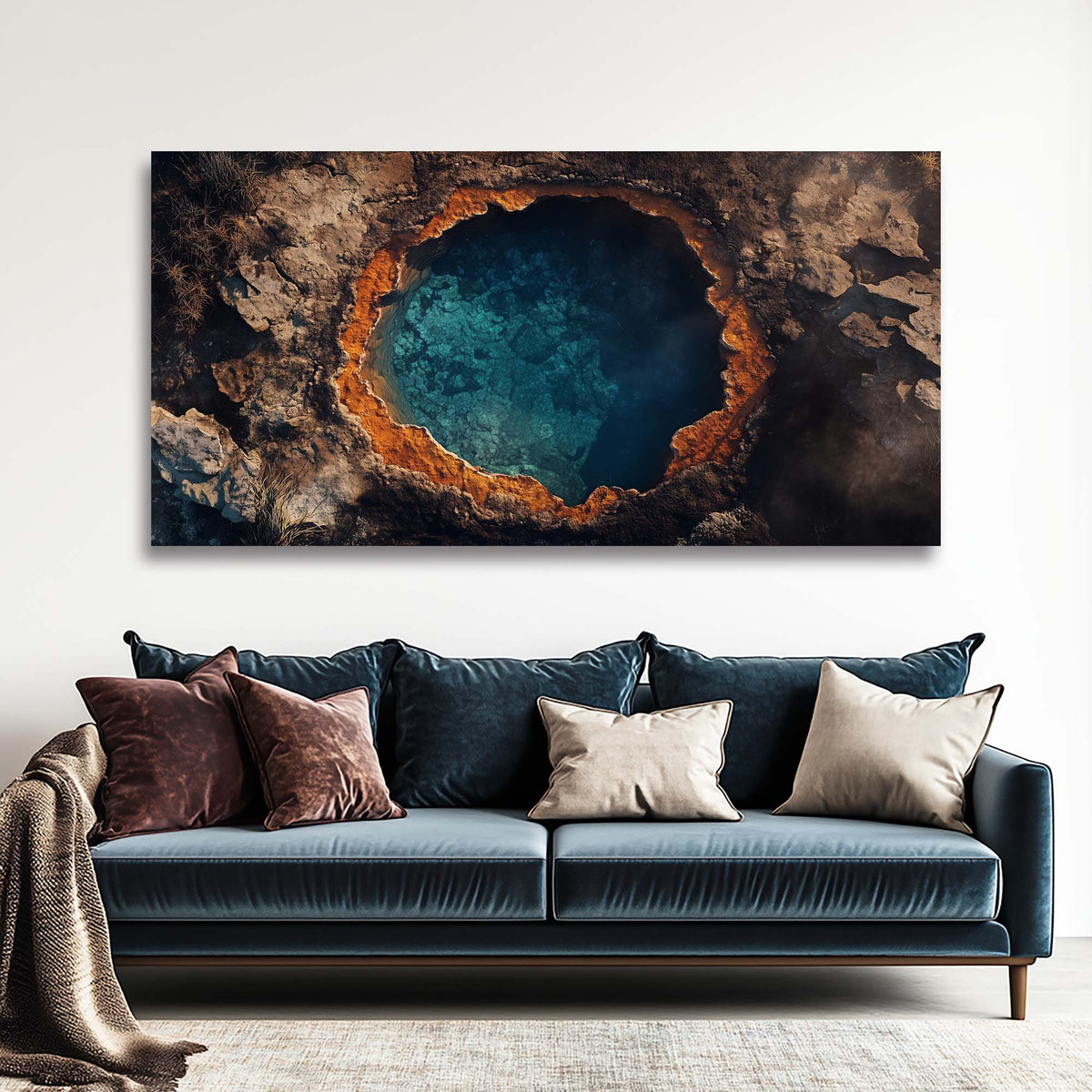 Navy Blue Nature Wall Art for Living Room Canvas Painting Prints Art Deco Artwork Office Bedroom Decor