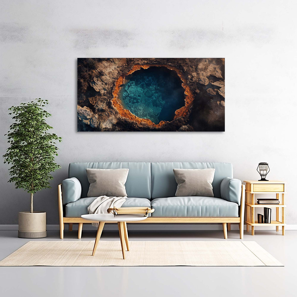 Navy Blue Nature Wall Art for Living Room Canvas Painting Prints Art Deco Artwork Office Bedroom Decor
