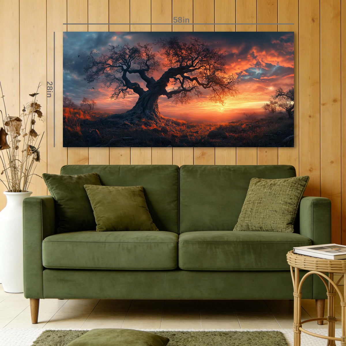 Yellow Mysterious Nature Wall Art Modern Canvas Painting Prints Artwork Office Hallway Bedroom Living Room Decor