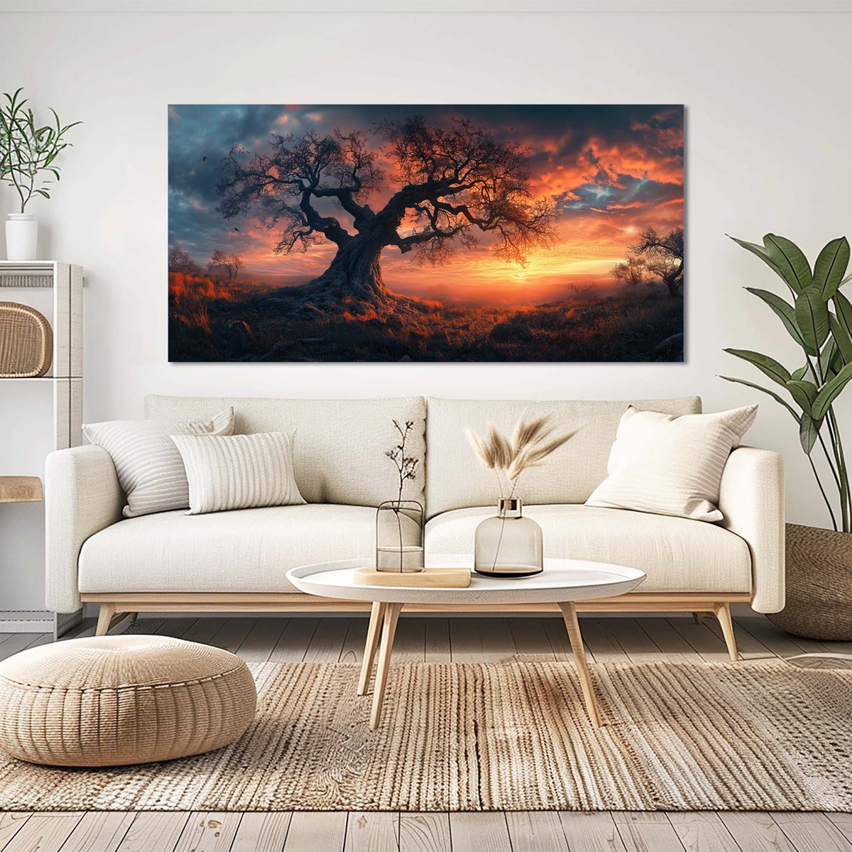 Yellow Mysterious Nature Wall Art Modern Canvas Painting Prints Artwork Office Hallway Bedroom Living Room Decor