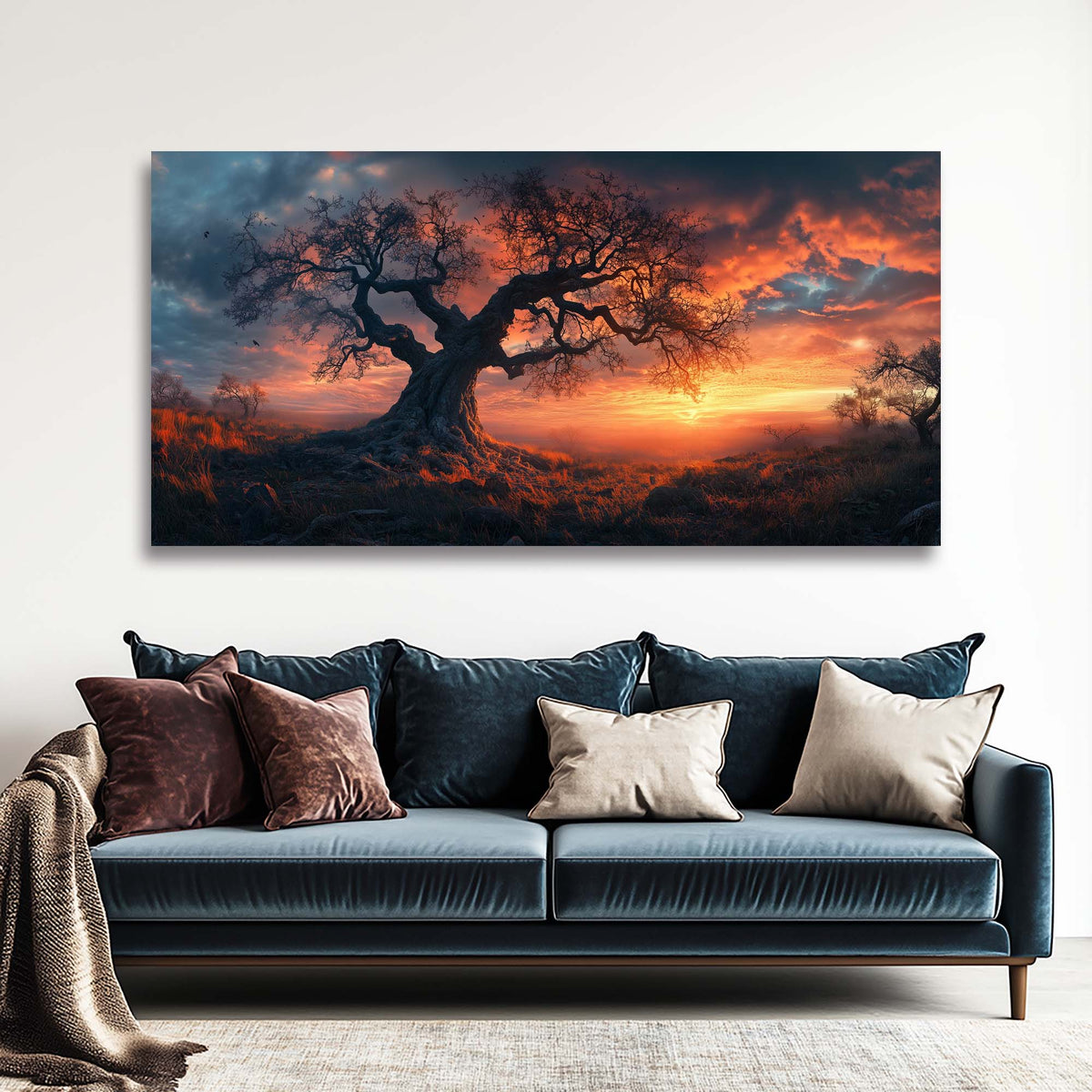 Yellow Mysterious Nature Wall Art Modern Canvas Painting Prints Artwork Office Hallway Bedroom Living Room Decor
