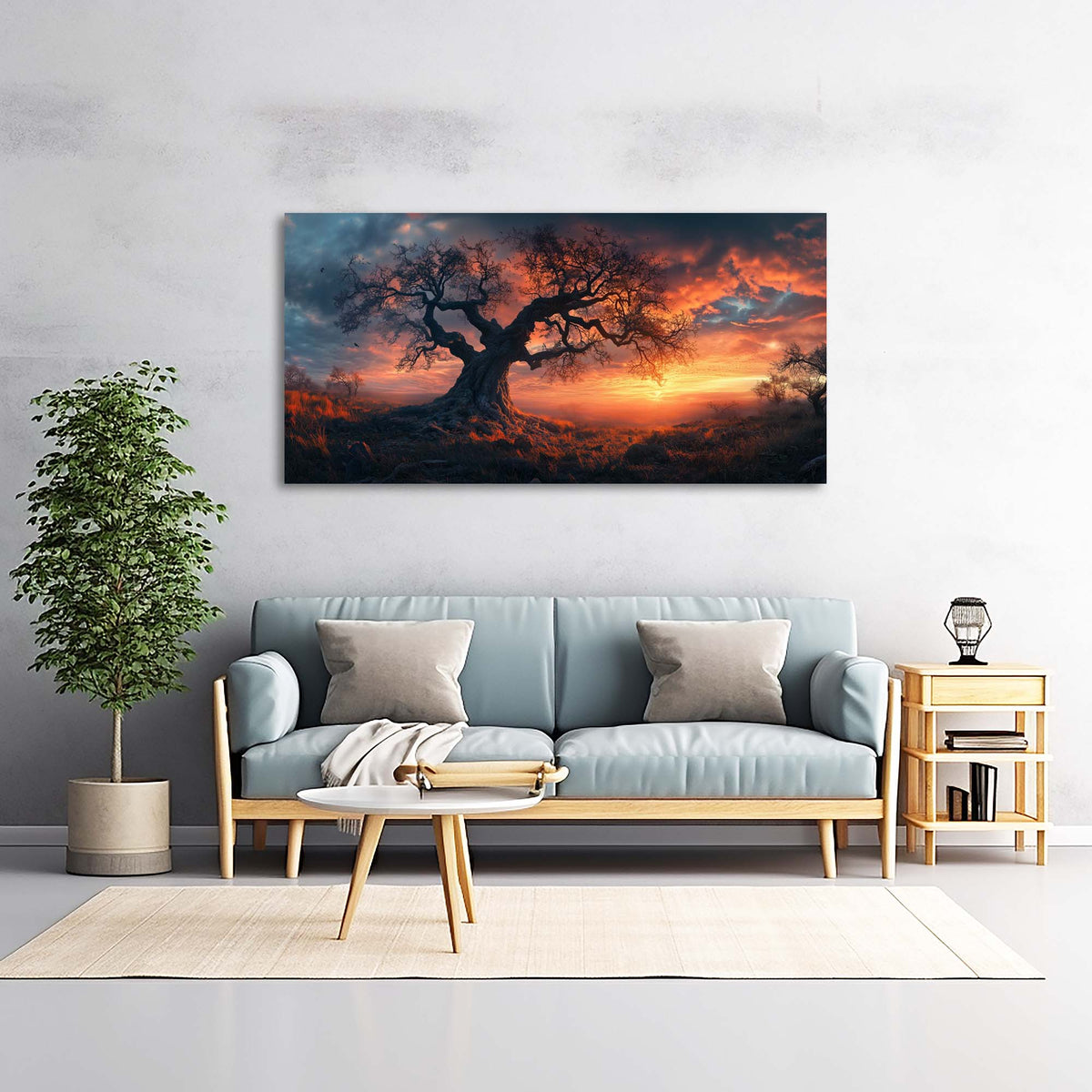 Yellow Mysterious Nature Wall Art Modern Canvas Painting Prints Artwork Office Hallway Bedroom Living Room Decor