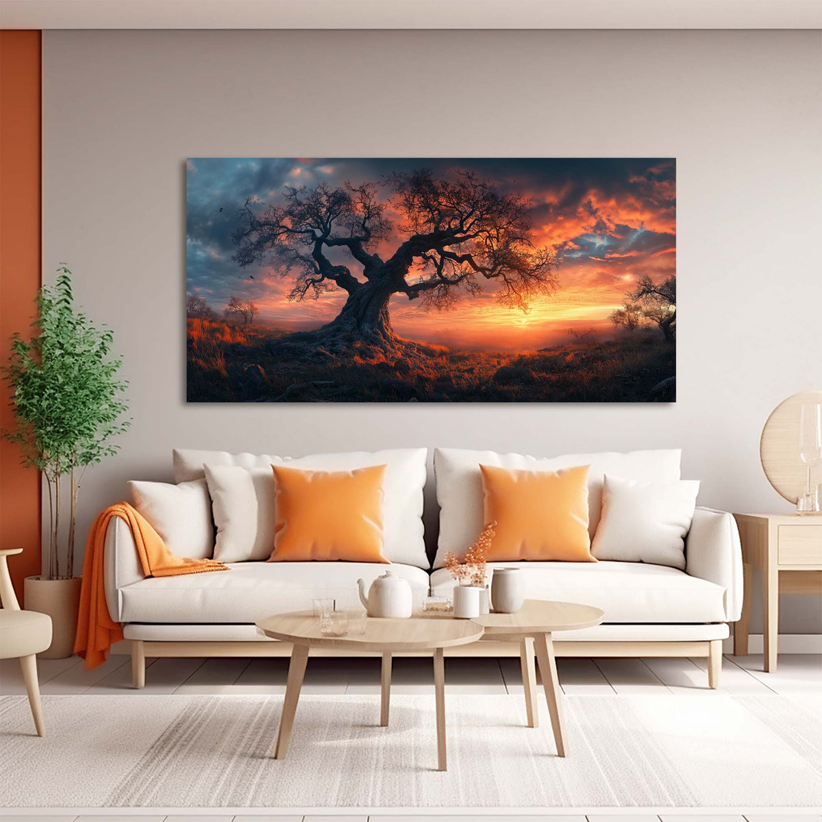 Yellow Mysterious Nature Wall Art Modern Canvas Painting Prints Artwork Office Hallway Bedroom Living Room Decor