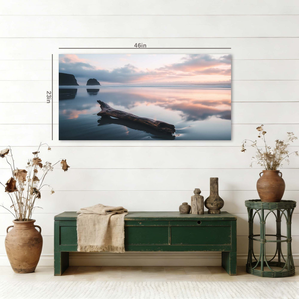 Khaki Coastal Nature Wall Art Canvas Painting Prints Artwor Office Bedroom Living Room Decor