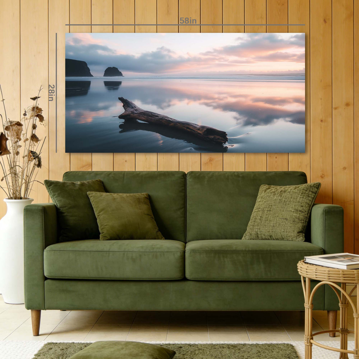 Khaki Coastal Nature Wall Art Canvas Painting Prints Artwor Office Bedroom Living Room Decor