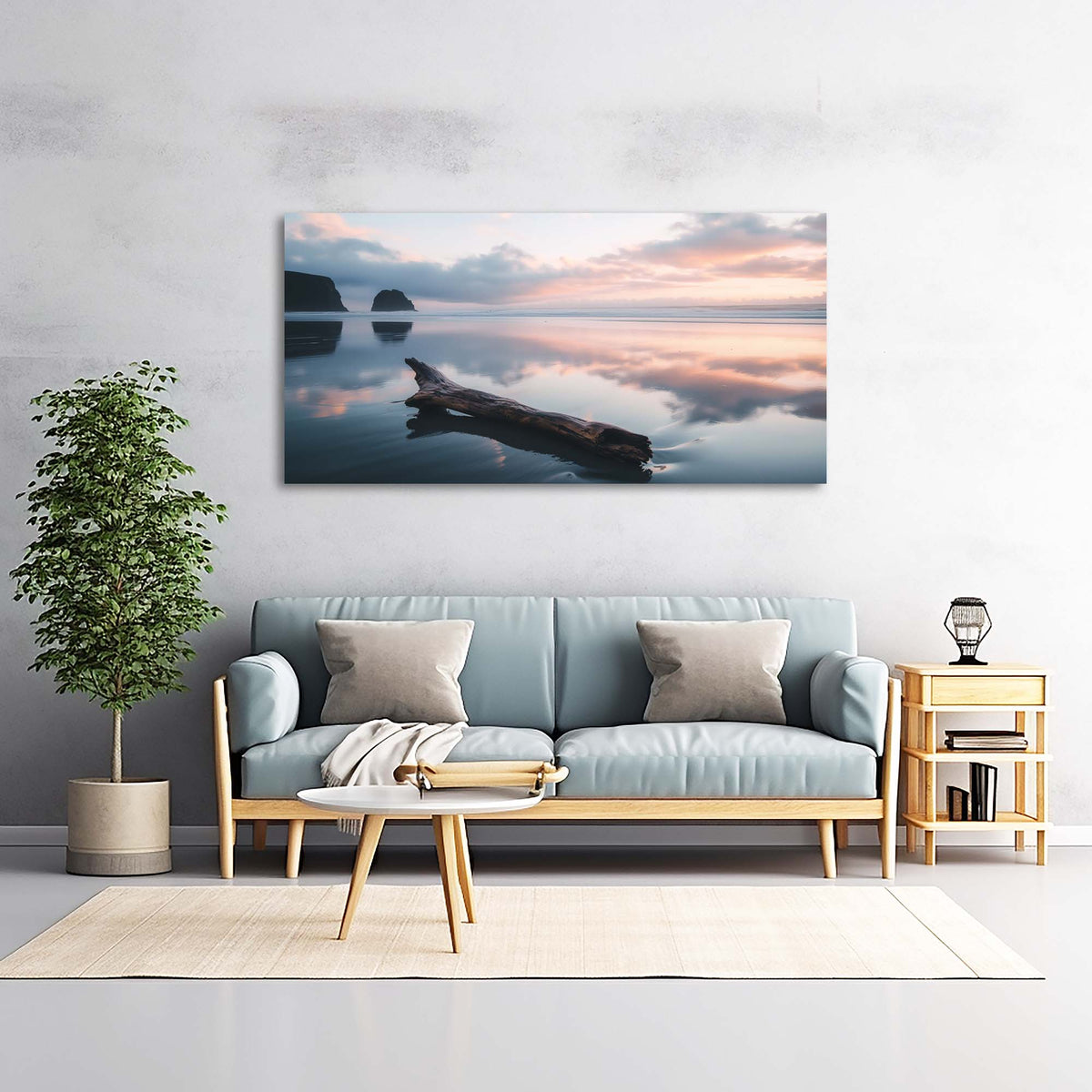 Khaki Coastal Nature Wall Art Canvas Painting Prints Artwor Office Bedroom Living Room Decor