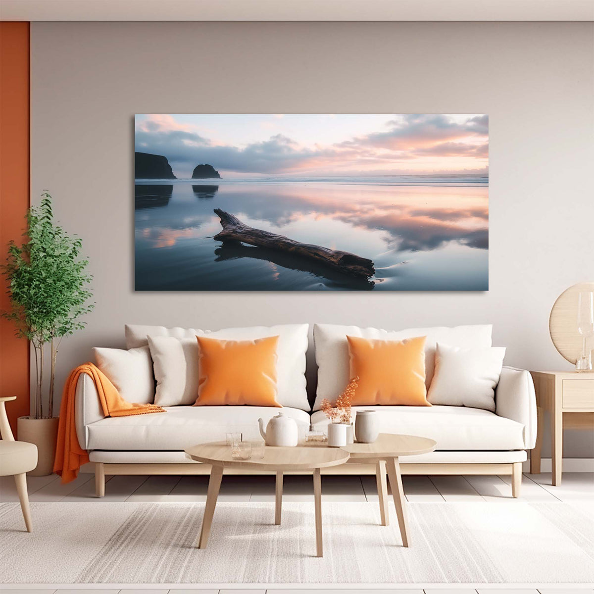 Khaki Coastal Nature Wall Art Canvas Painting Prints Artwor Office Bedroom Living Room Decor