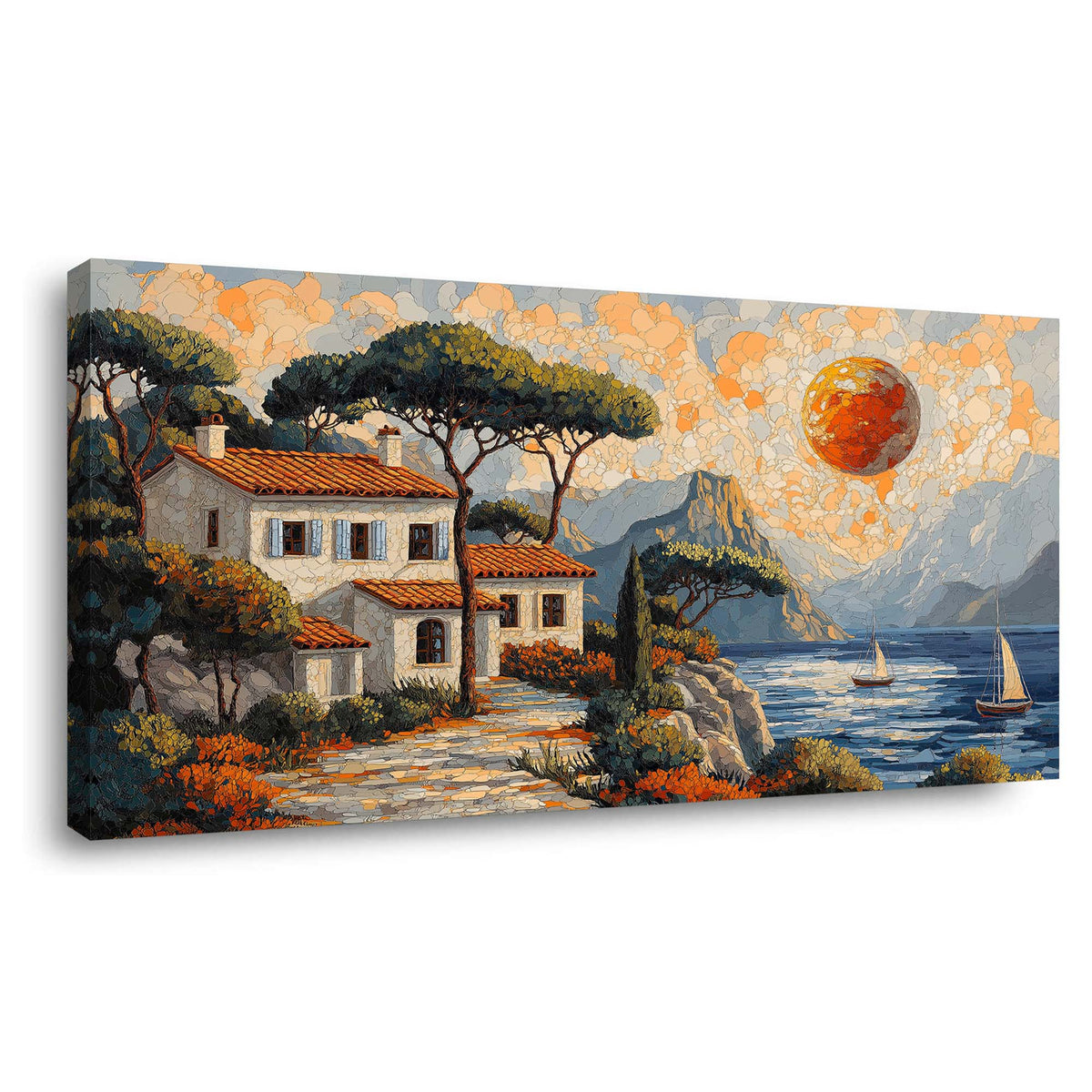 Khaki Coastal Nature Canvas Wall Art for Living Room Prints Artwork Bedroom Office Decor