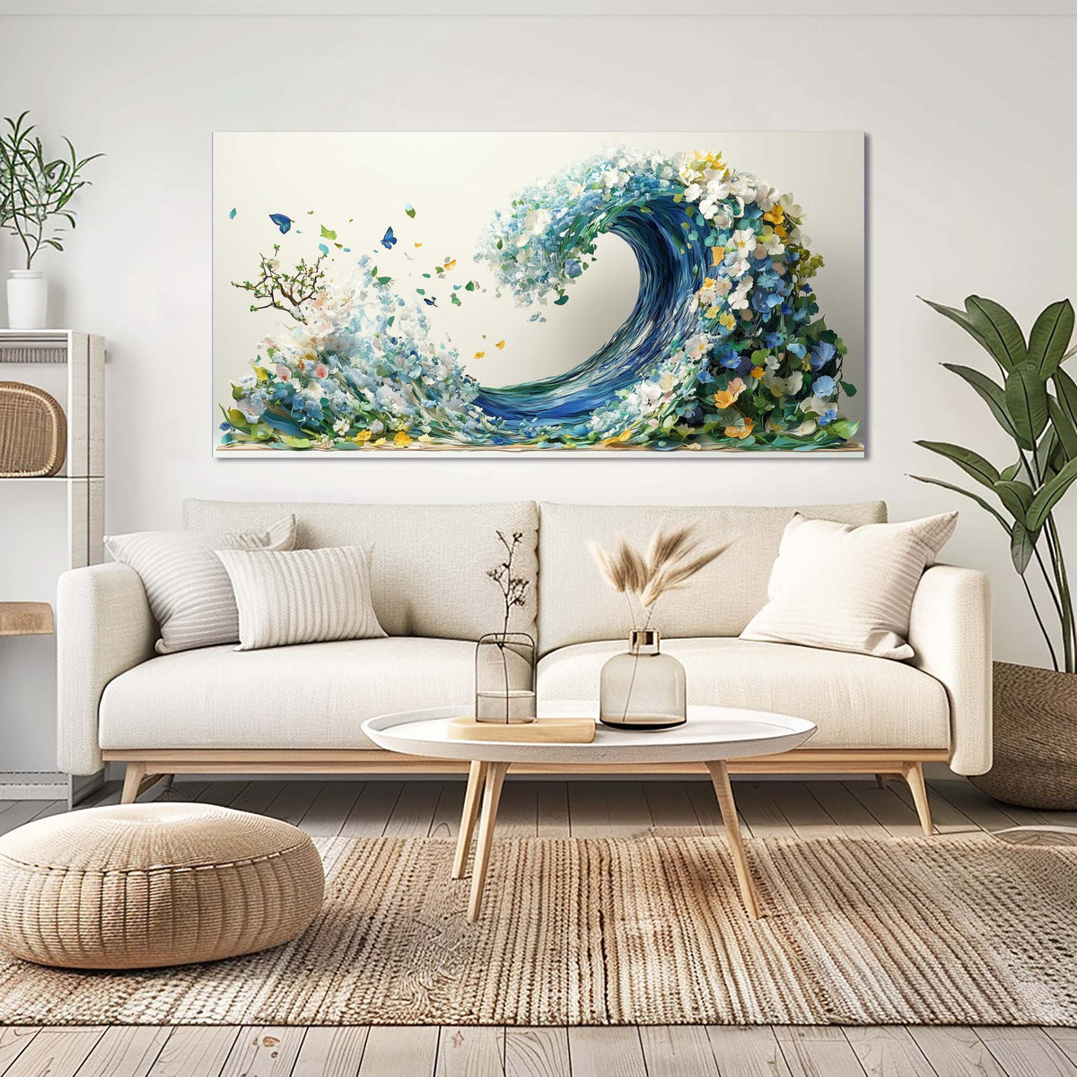 Green Floral Wall Art for Living Room Canvas Painting Prints Art Deco Artwork Office Bedroom Decor