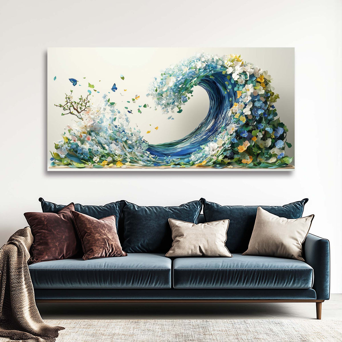 Green Floral Wall Art for Living Room Canvas Painting Prints Art Deco Artwork Office Bedroom Decor