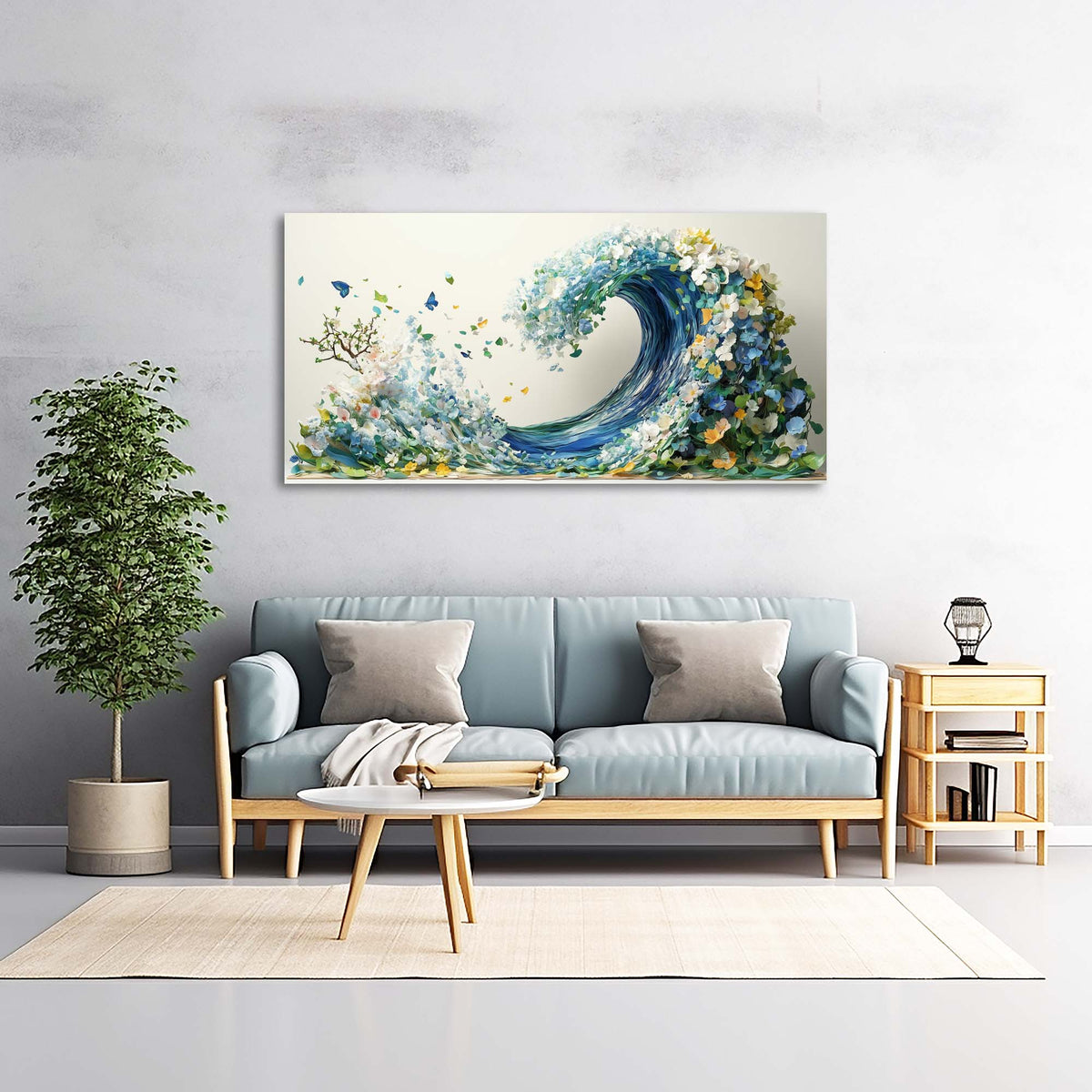 Green Floral Wall Art for Living Room Canvas Painting Prints Art Deco Artwork Office Bedroom Decor