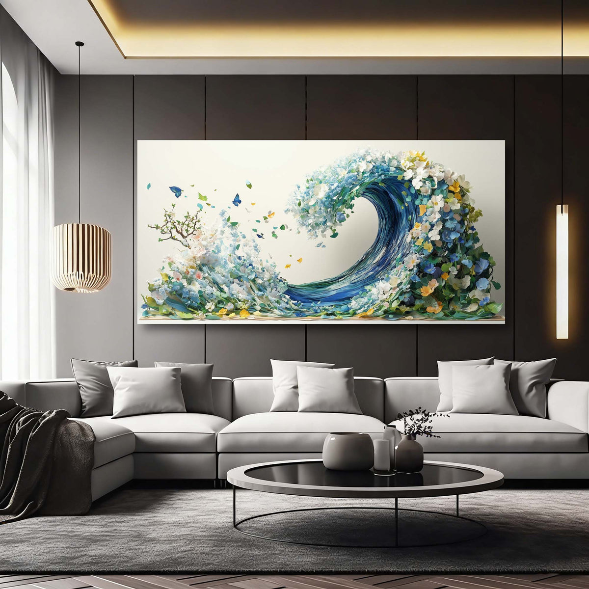 Green Floral Wall Art for Living Room Canvas Painting Prints Art Deco Artwork Office Bedroom Decor