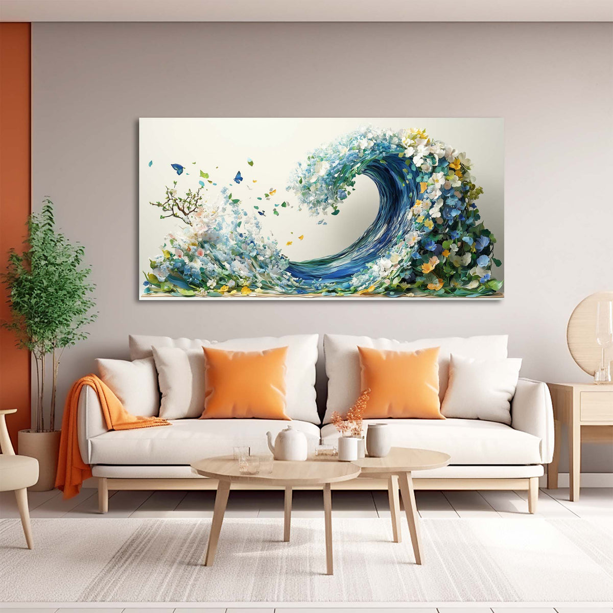 Green Floral Wall Art for Living Room Canvas Painting Prints Art Deco Artwork Office Bedroom Decor