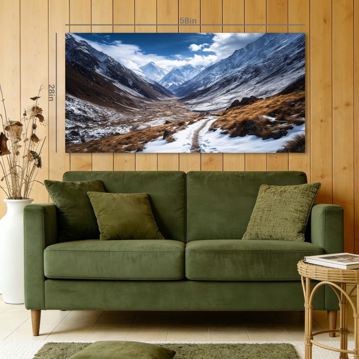 Blue Traditional Nature Wall Art Canvas Painting Prints Artwor Office Bedroom Living Room Decor