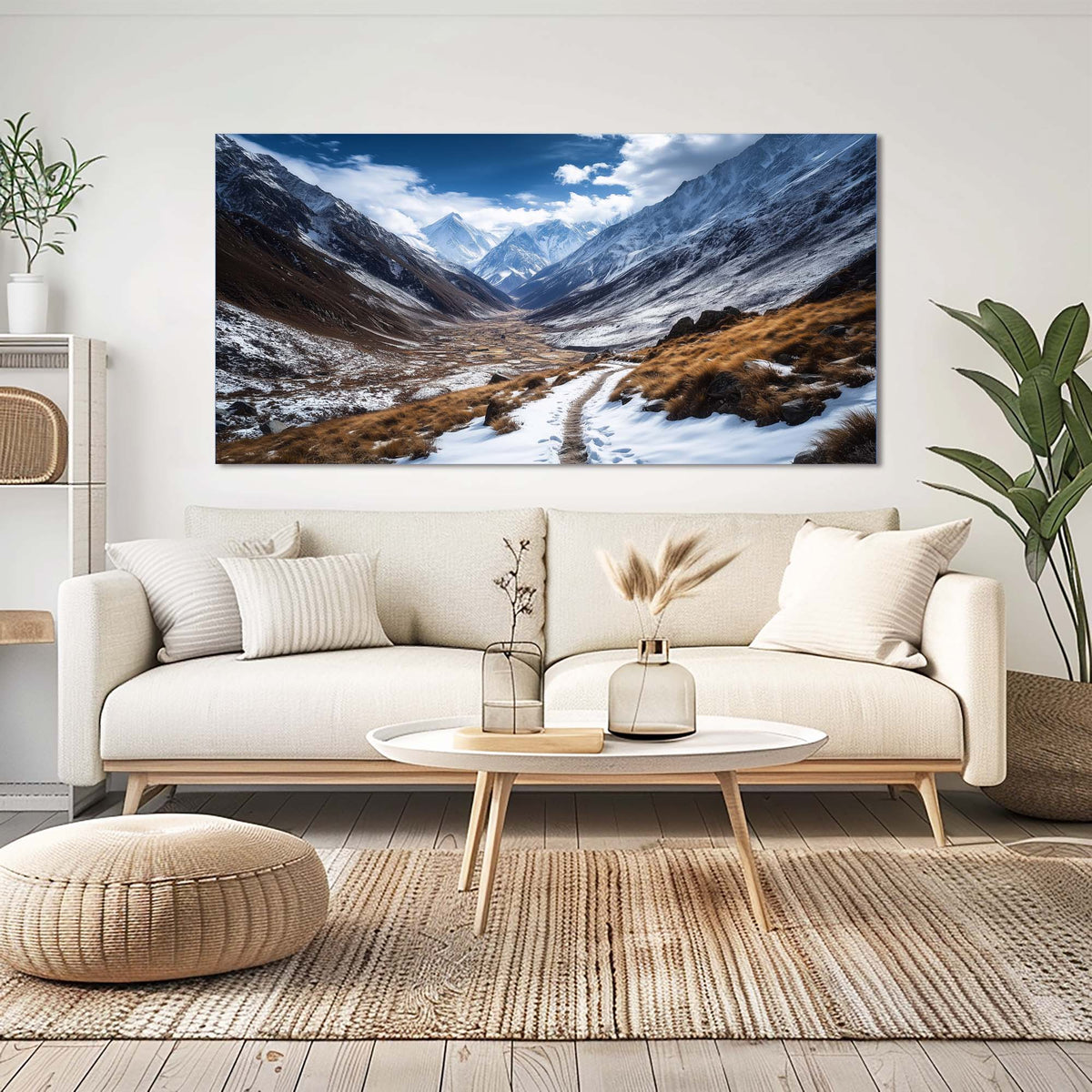 Blue Traditional Nature Wall Art Canvas Painting Prints Artwor Office Bedroom Living Room Decor