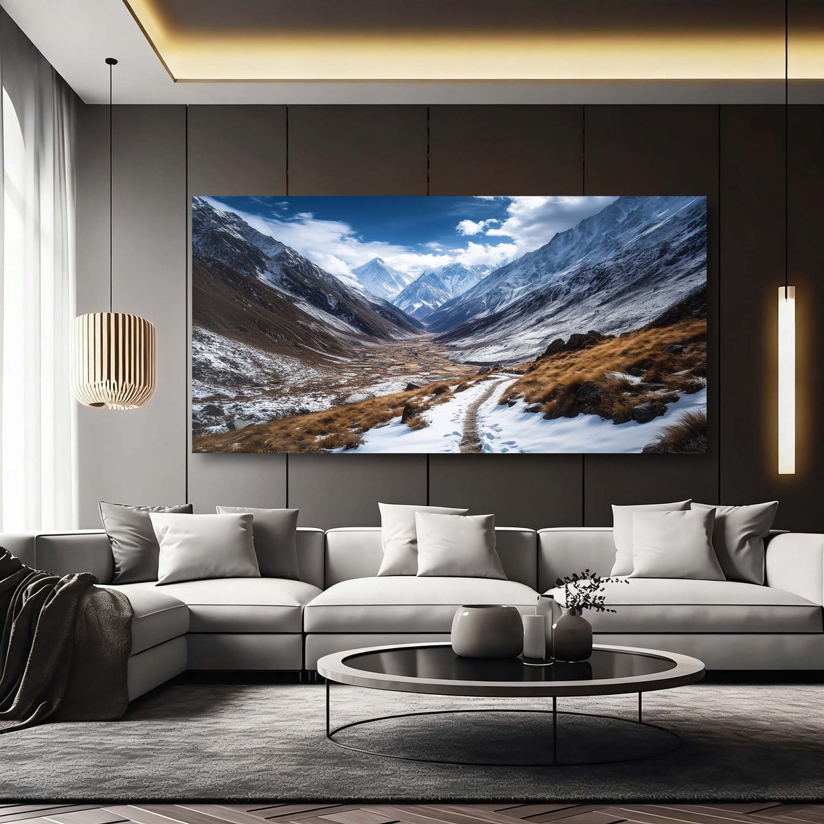 Blue Traditional Nature Wall Art Canvas Painting Prints Artwor Office Bedroom Living Room Decor