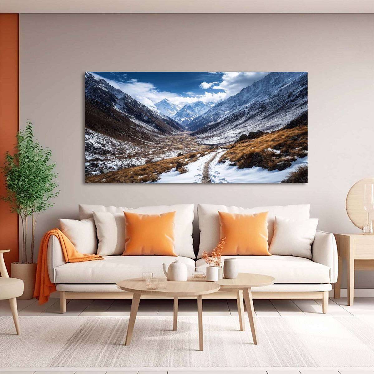 Blue Traditional Nature Wall Art Canvas Painting Prints Artwor Office Bedroom Living Room Decor