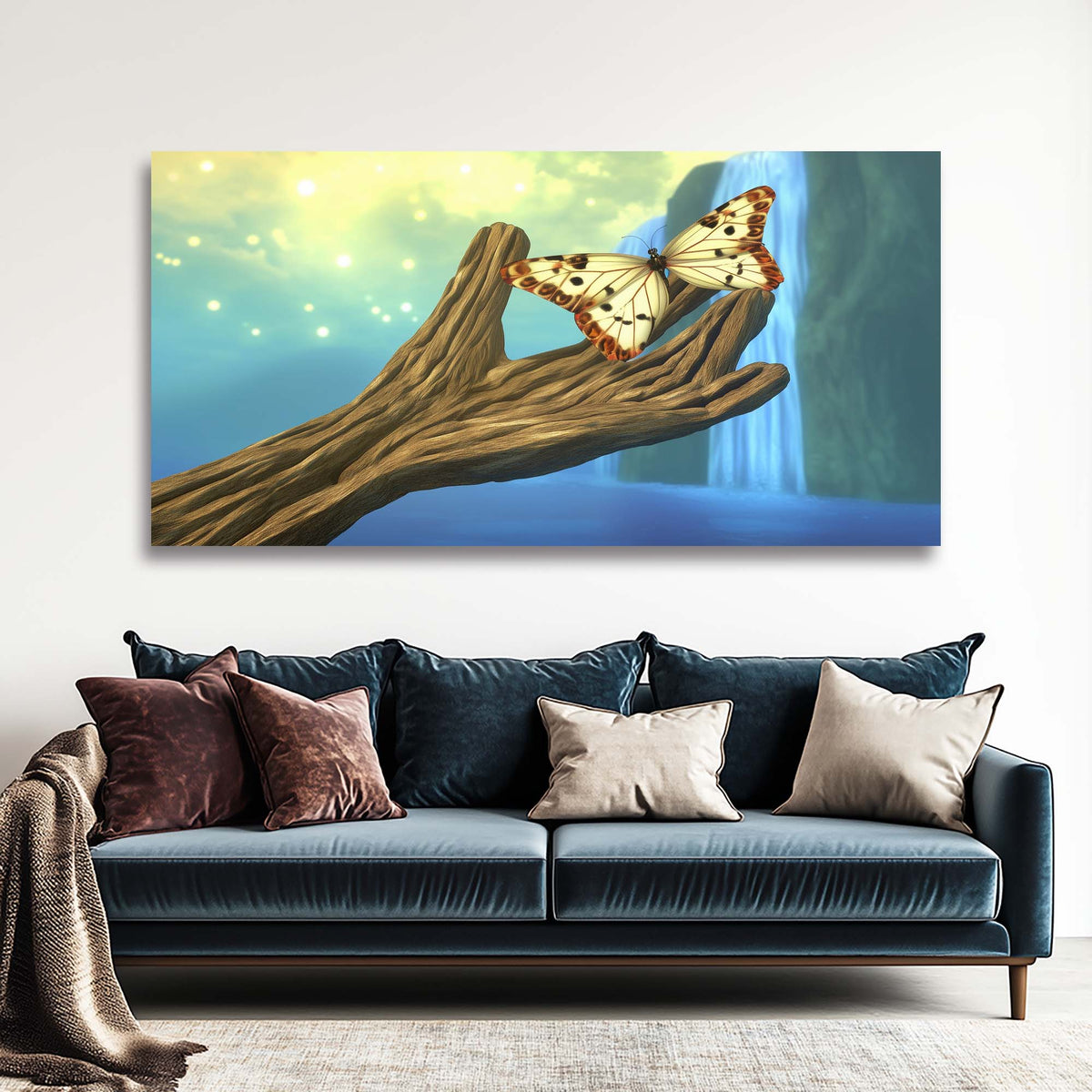 Navy Blue Fantasy Fairytale Wall Art Art Deco Painting Prints Canvas Artwork Living Room Family Bedroom Office Decor