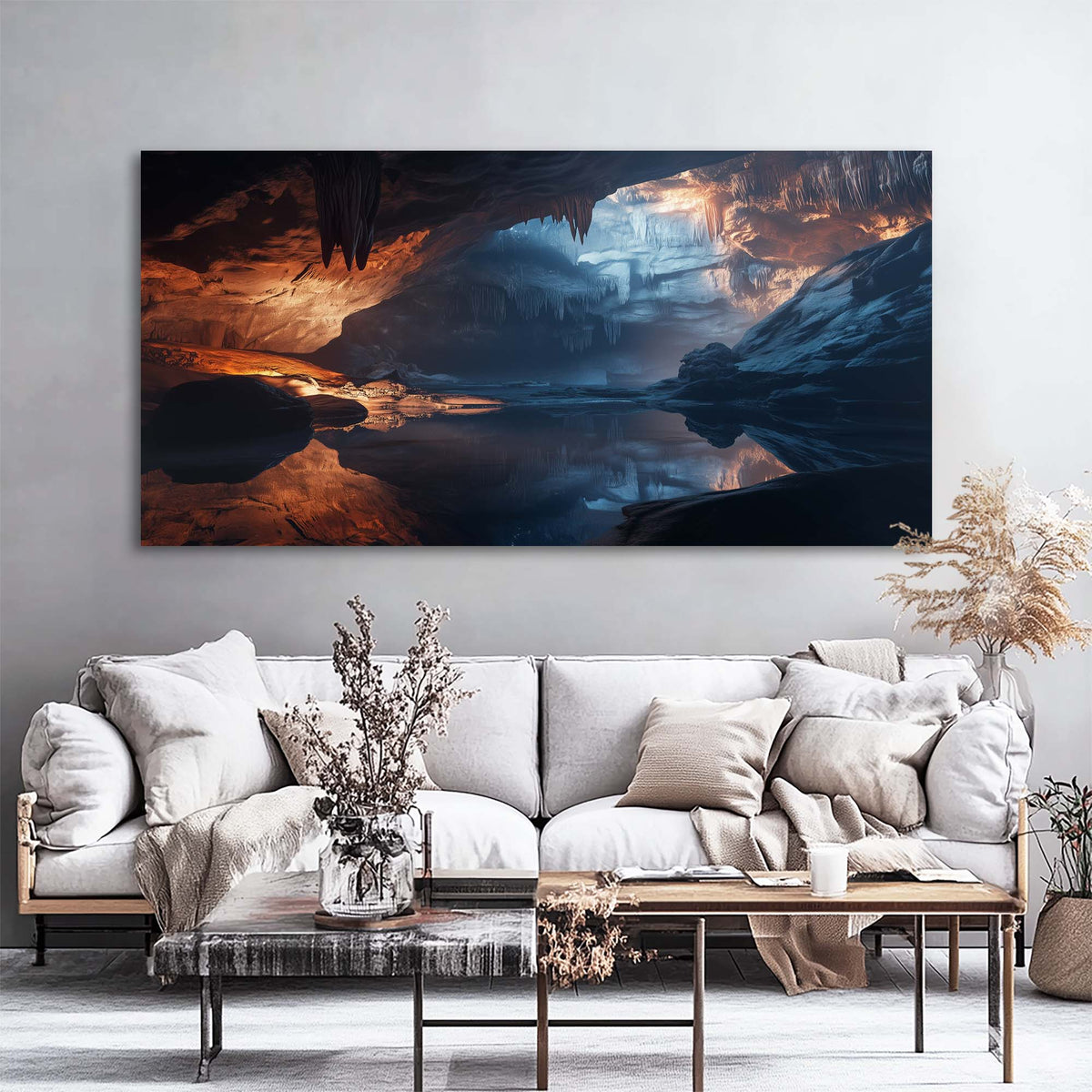 Navy Blue Mysterious Nature Canvas Wall Art for Living Room Prints Artwork Bedroom Office Decor
