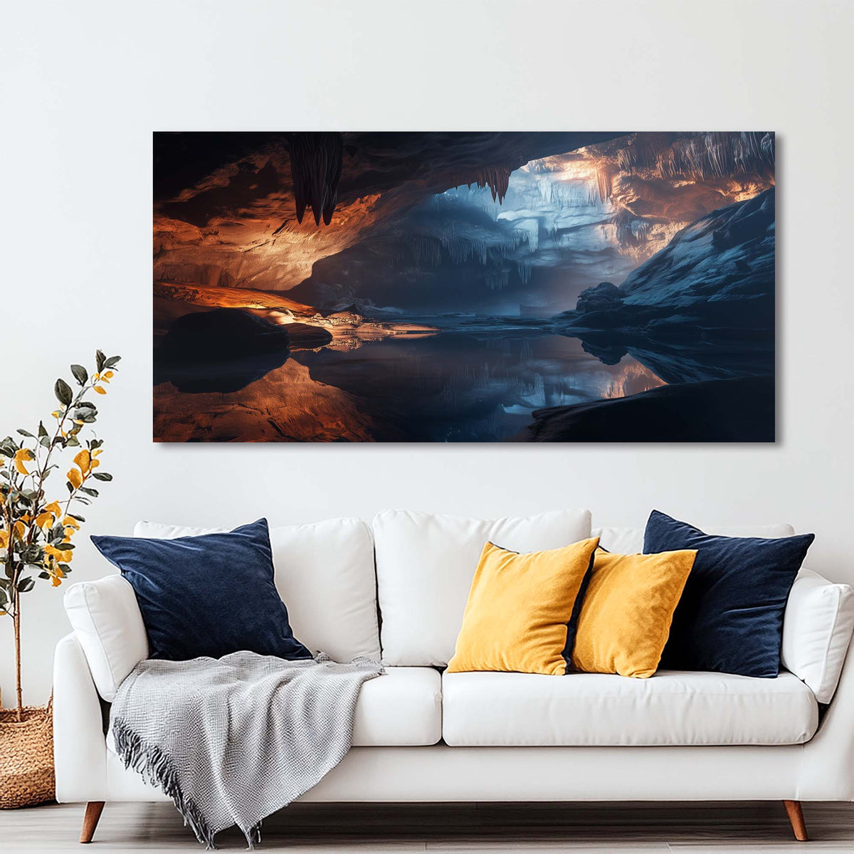 Navy Blue Mysterious Nature Canvas Wall Art for Living Room Prints Artwork Bedroom Office Decor
