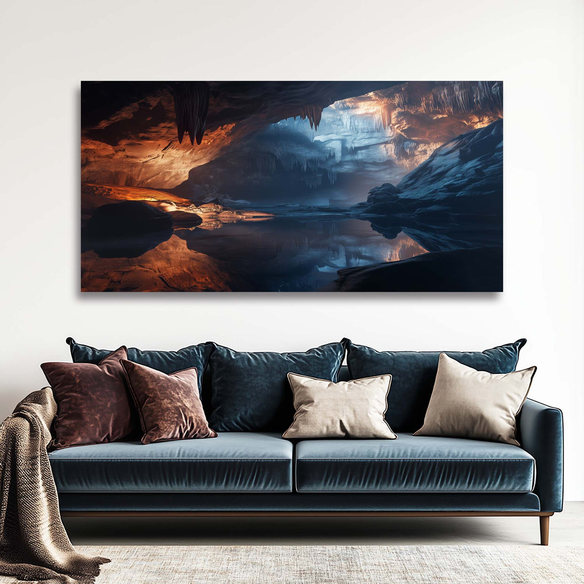 Navy Blue Mysterious Nature Canvas Wall Art for Living Room Prints Artwork Bedroom Office Decor