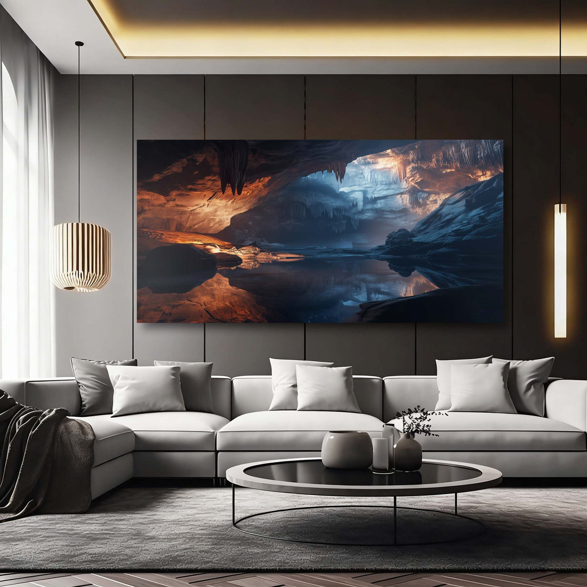 Navy Blue Mysterious Nature Canvas Wall Art for Living Room Prints Artwork Bedroom Office Decor