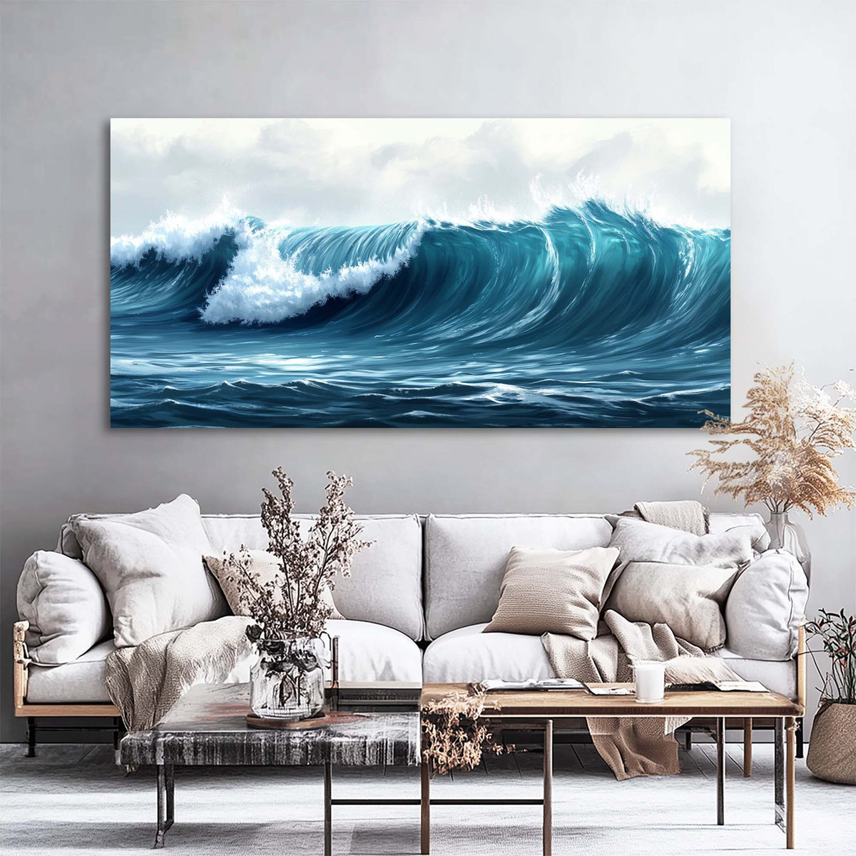 White Nature Wall Art for Living Room Canvas Painting Prints Art Deco Artwork Office Bedroom Decor