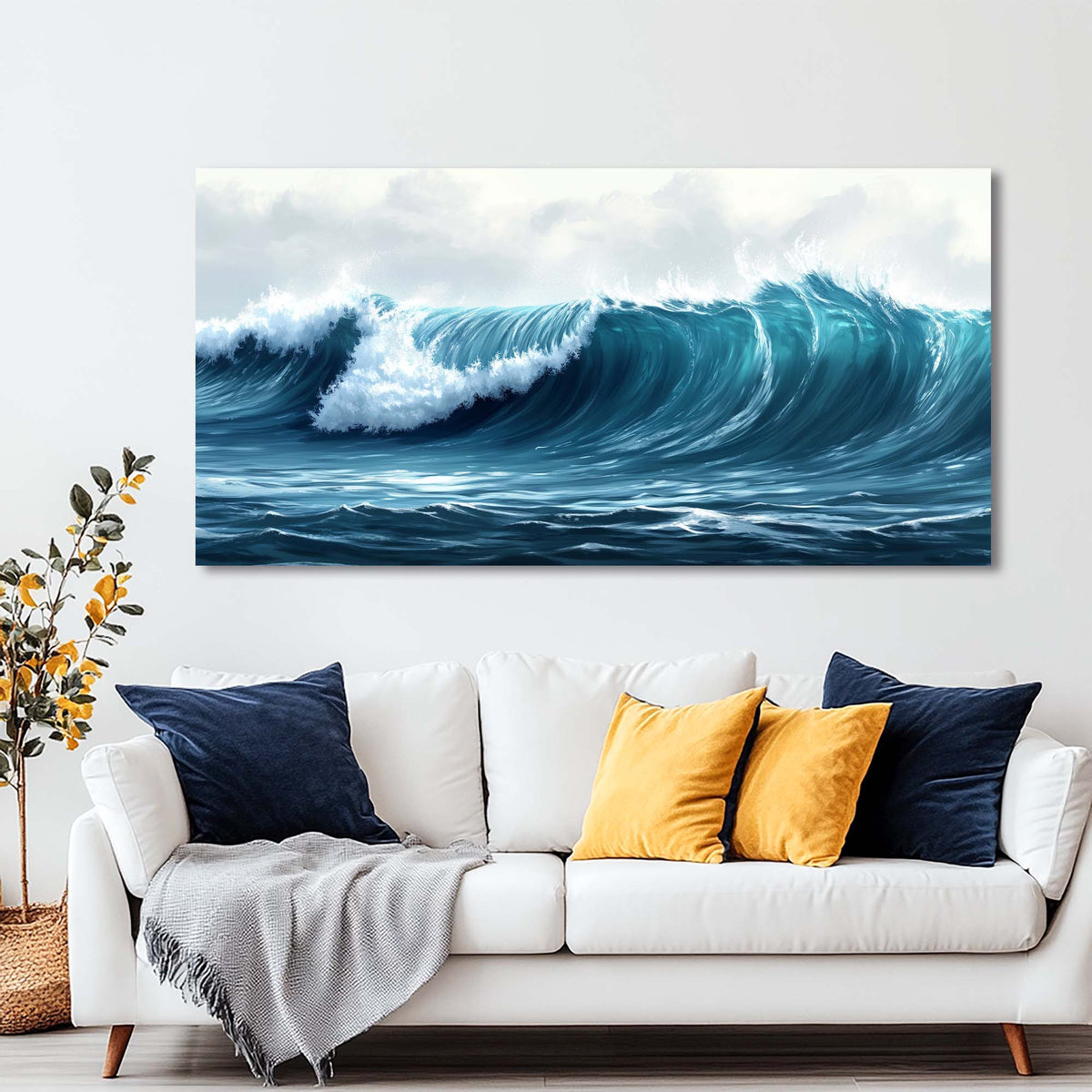 White Nature Wall Art for Living Room Canvas Painting Prints Art Deco Artwork Office Bedroom Decor
