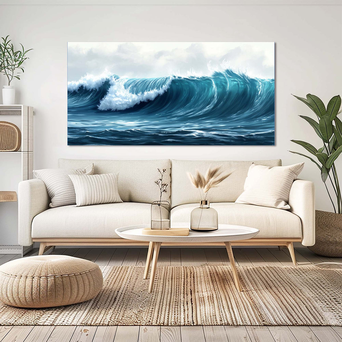 White Nature Wall Art for Living Room Canvas Painting Prints Art Deco Artwork Office Bedroom Decor