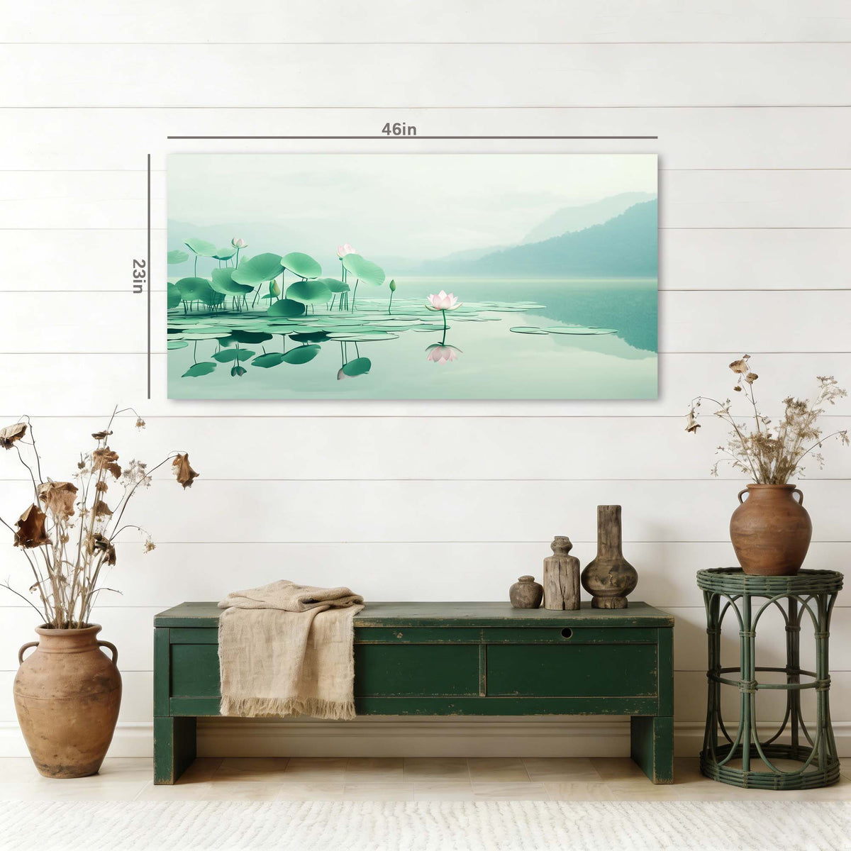Sky Blue Asian Floral Wall Art Canvas Painting Prints Artwor Office Bedroom Living Room Decor