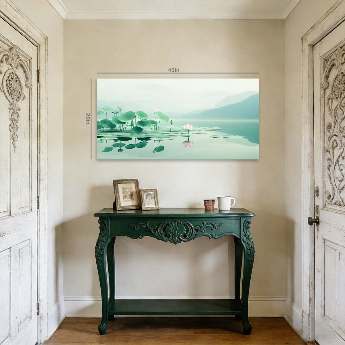 Sky Blue Asian Floral Wall Art Canvas Painting Prints Artwor Office Bedroom Living Room Decor