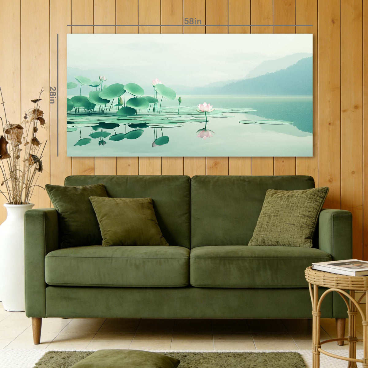 Sky Blue Asian Floral Wall Art Canvas Painting Prints Artwor Office Bedroom Living Room Decor