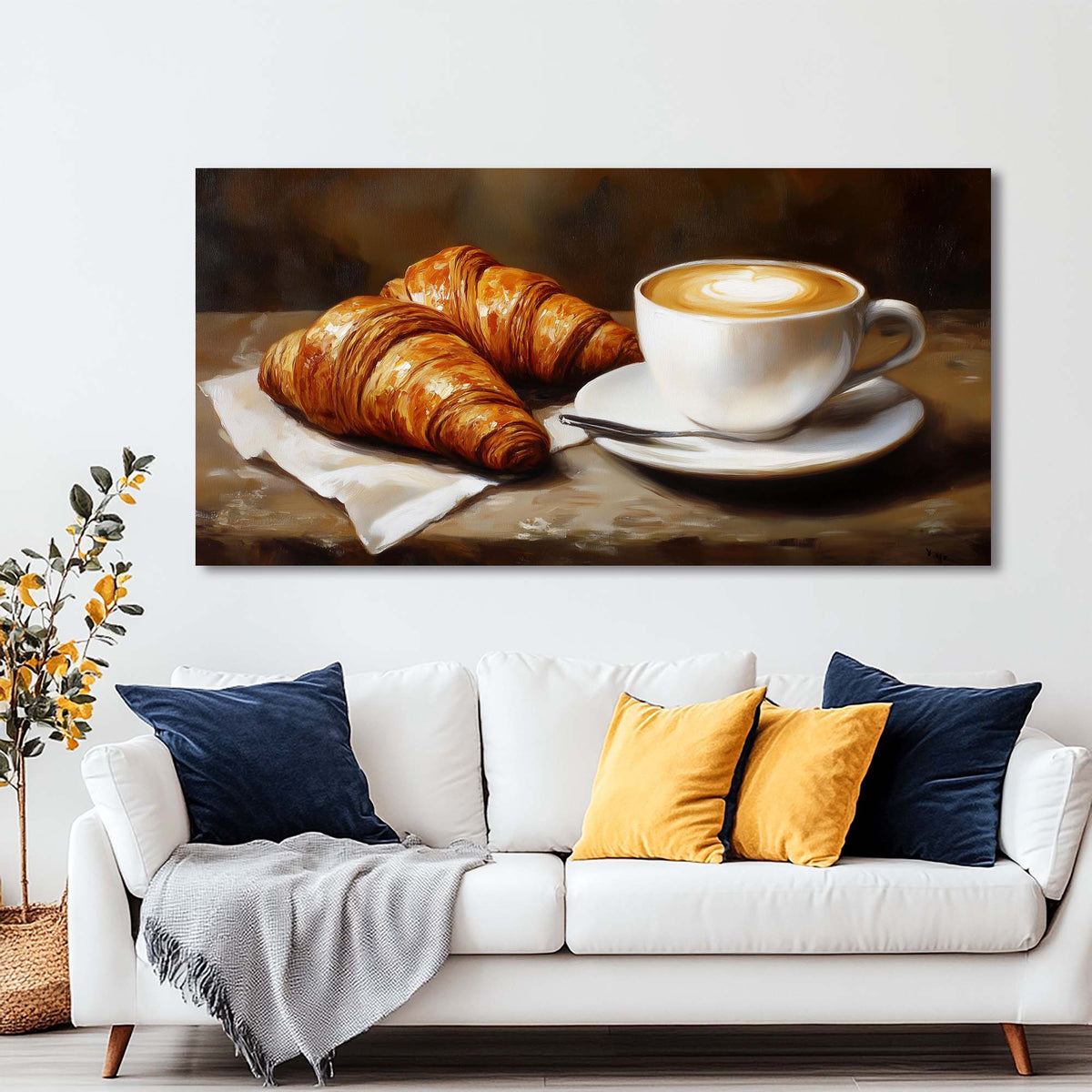 White Pretty Vintage Wall Art Modern Canvas Painting Prints Artwork Office Hallway Bedroom Living Room Decor