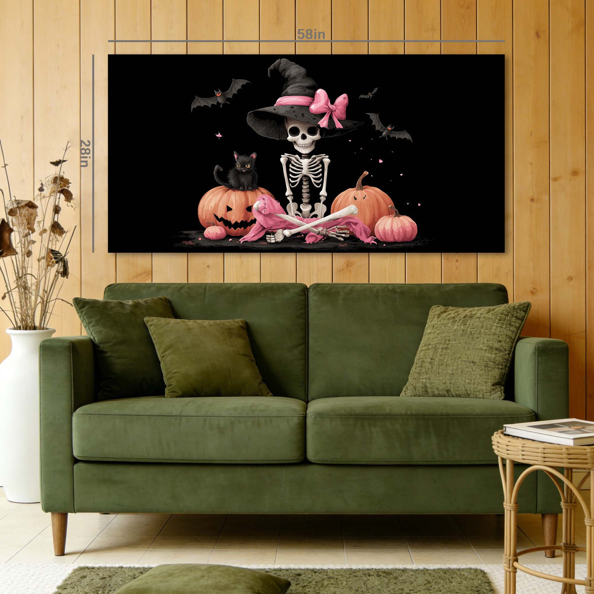Pink Horror Wall Art for Living Room Canvas Painting Prints Art Deco Artwork Office Bedroom Decor