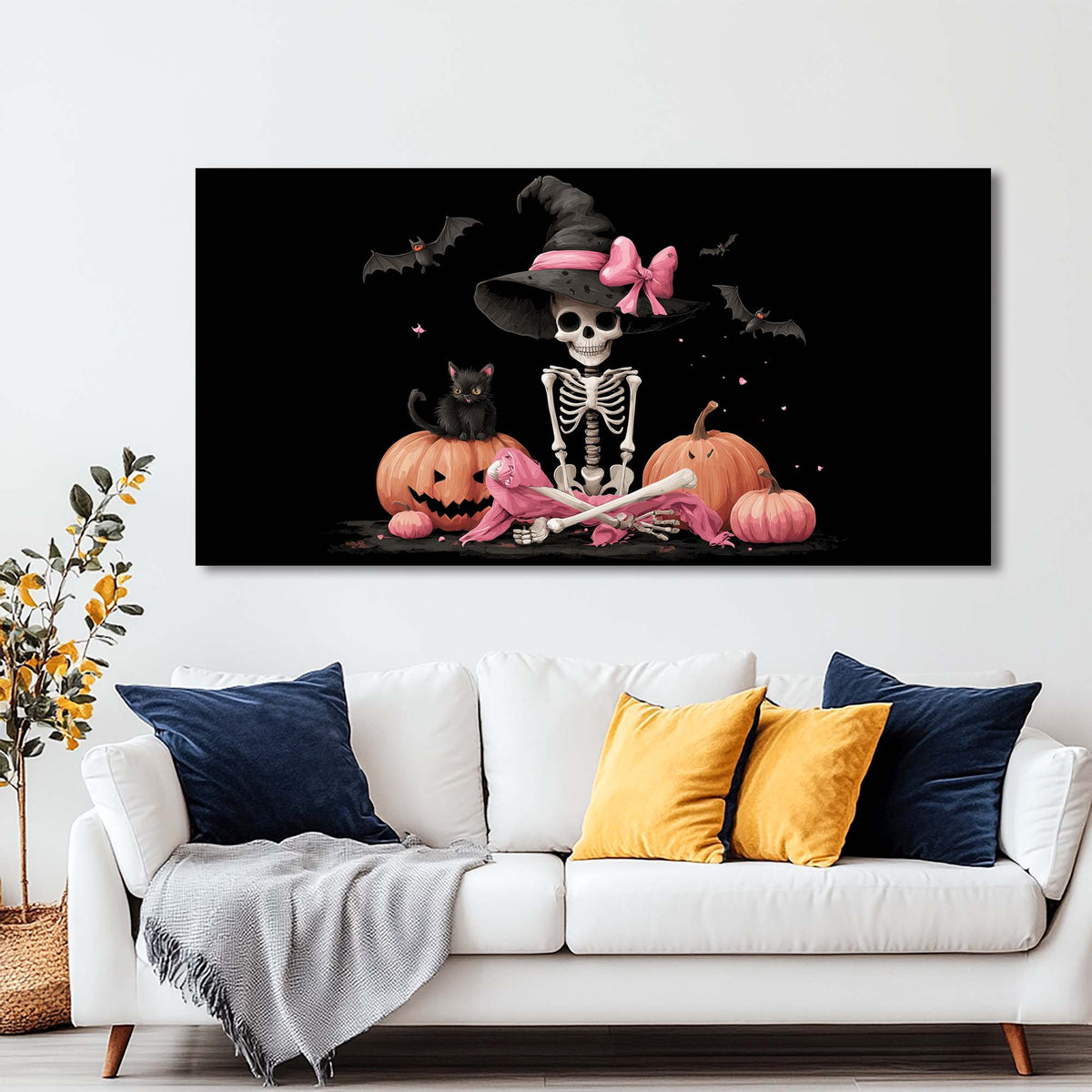Pink Horror Wall Art for Living Room Canvas Painting Prints Art Deco Artwork Office Bedroom Decor