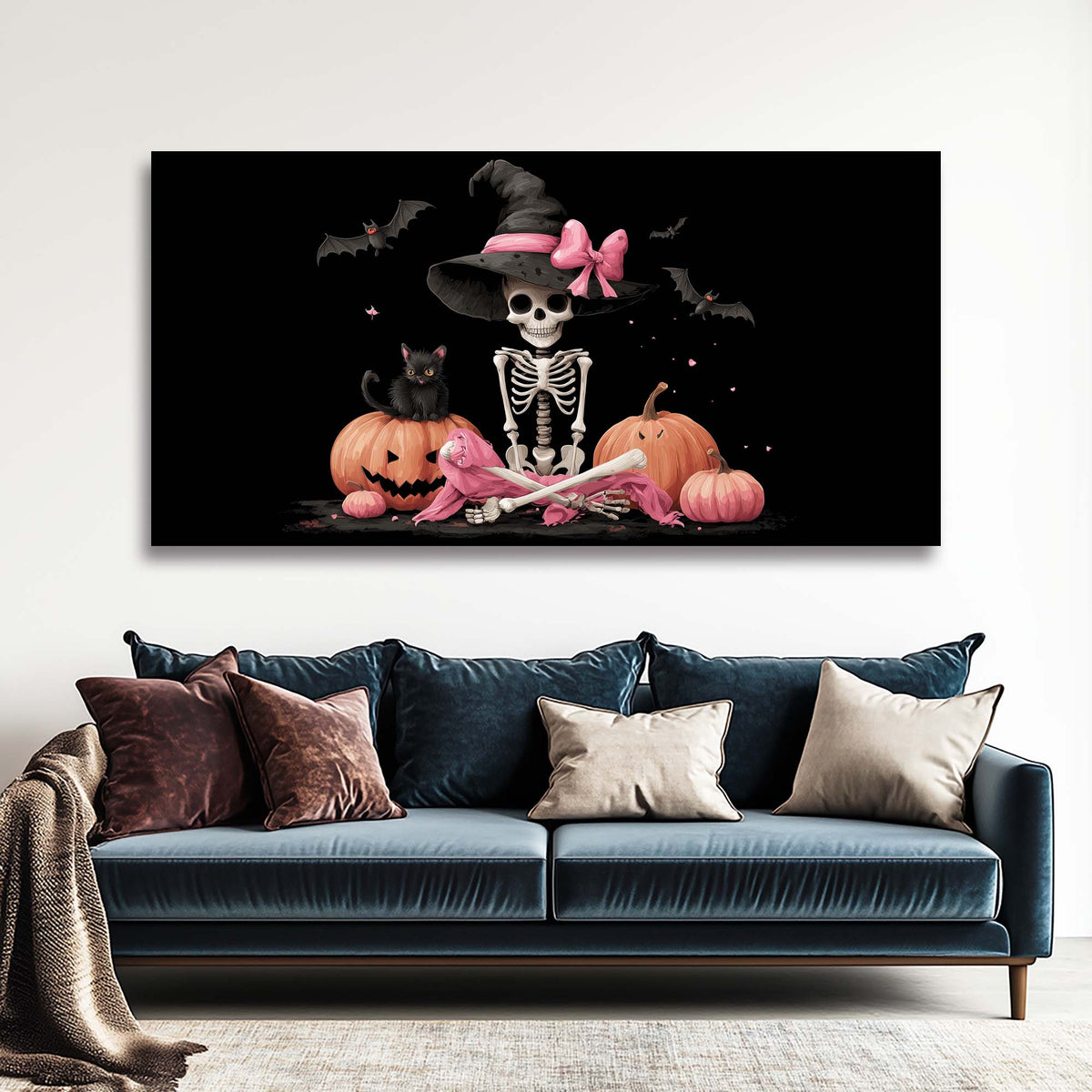 Pink Horror Wall Art for Living Room Canvas Painting Prints Art Deco Artwork Office Bedroom Decor