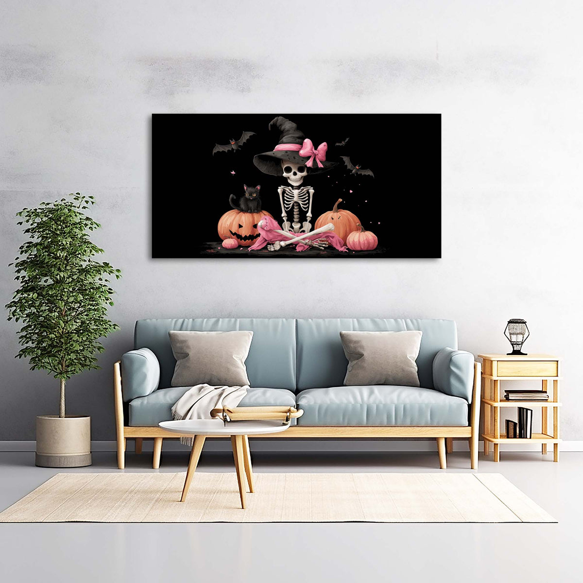 Pink Horror Wall Art for Living Room Canvas Painting Prints Art Deco Artwork Office Bedroom Decor