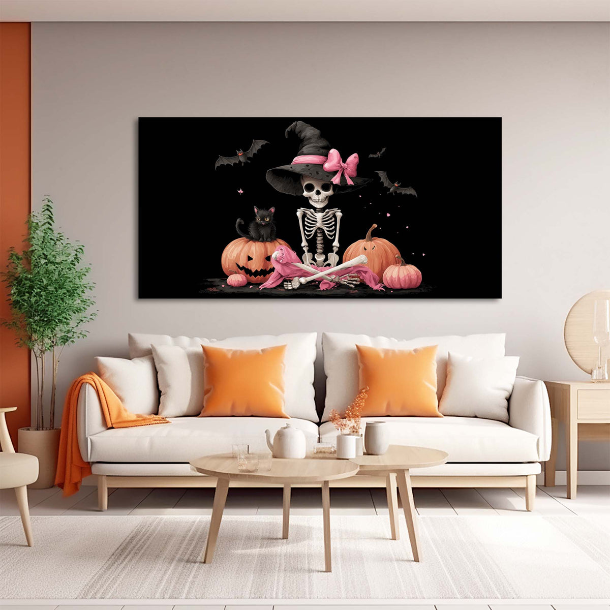Pink Horror Wall Art for Living Room Canvas Painting Prints Art Deco Artwork Office Bedroom Decor