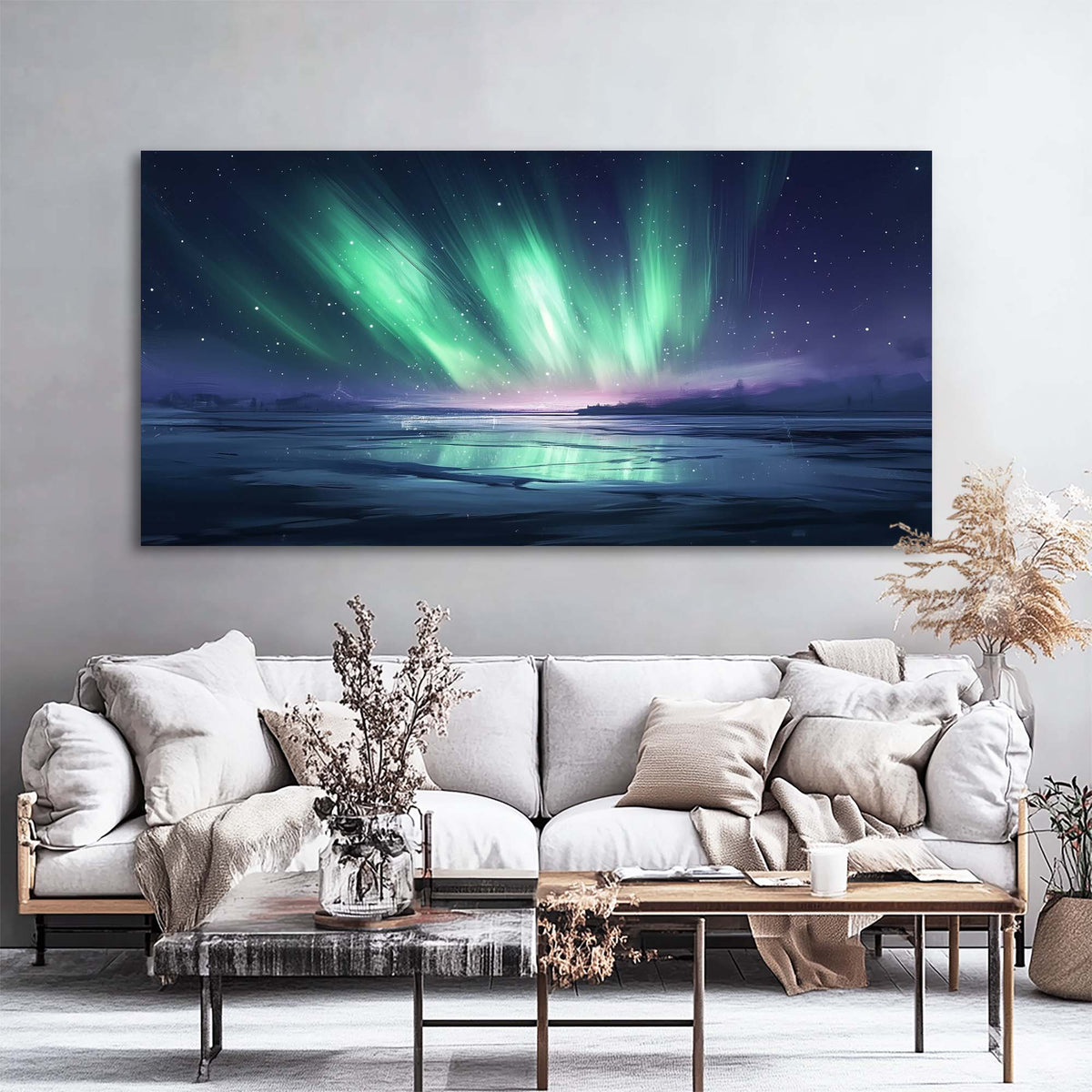 Navy Blue Fantasy Nature Wall Art for Living Room Canvas Painting Prints Artwork Family Bedroom Office Decor