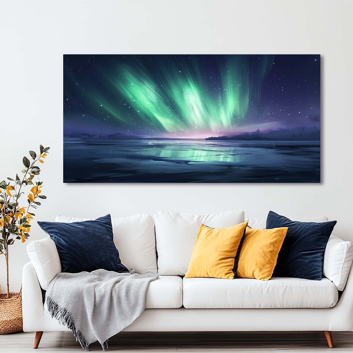 Navy Blue Fantasy Nature Wall Art for Living Room Canvas Painting Prints Artwork Family Bedroom Office Decor