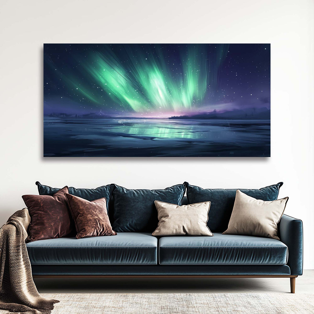 Navy Blue Fantasy Nature Wall Art for Living Room Canvas Painting Prints Artwork Family Bedroom Office Decor