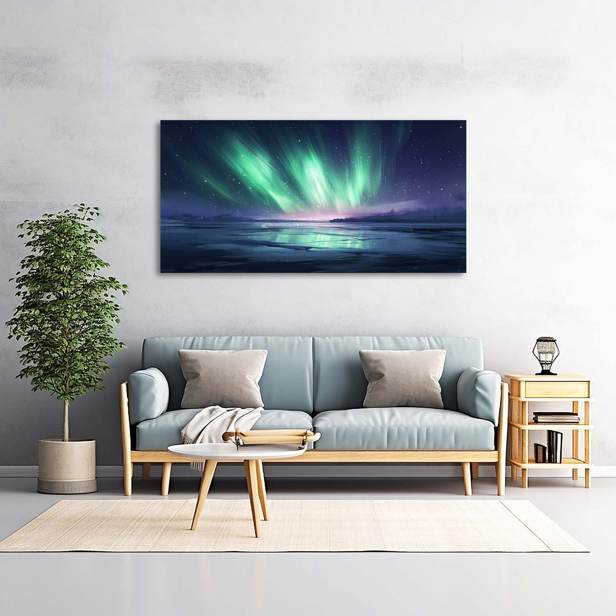 Navy Blue Fantasy Nature Wall Art for Living Room Canvas Painting Prints Artwork Family Bedroom Office Decor