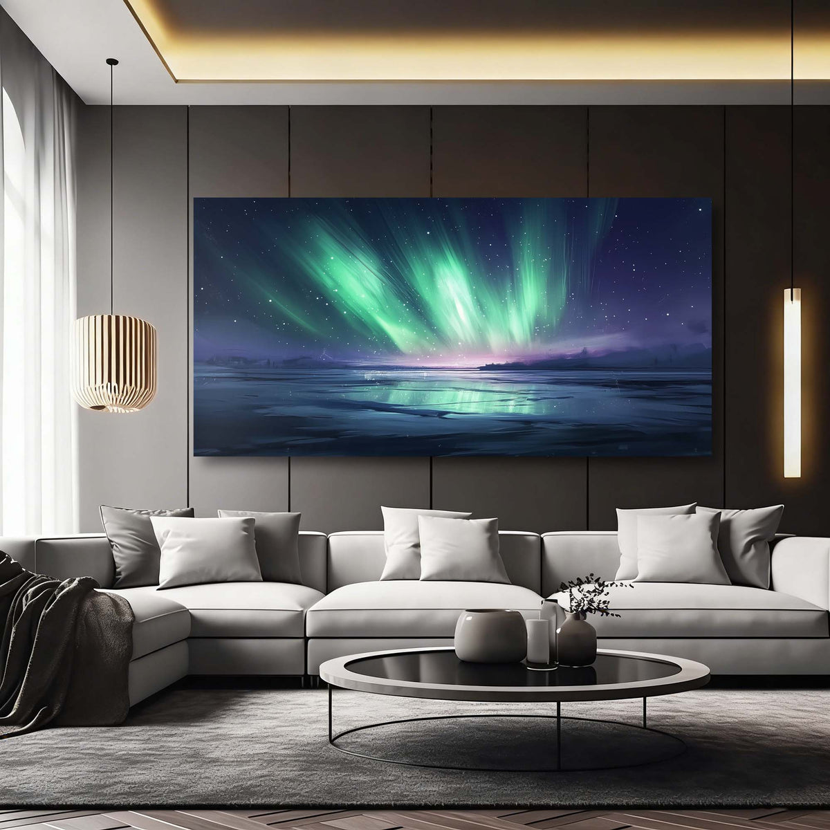 Navy Blue Fantasy Nature Wall Art for Living Room Canvas Painting Prints Artwork Family Bedroom Office Decor
