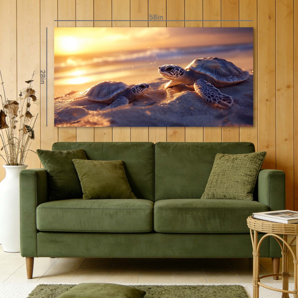 Gold Coastal Animals Wall Art Canvas Painting Prints Artwor Office Bedroom Living Room Decor