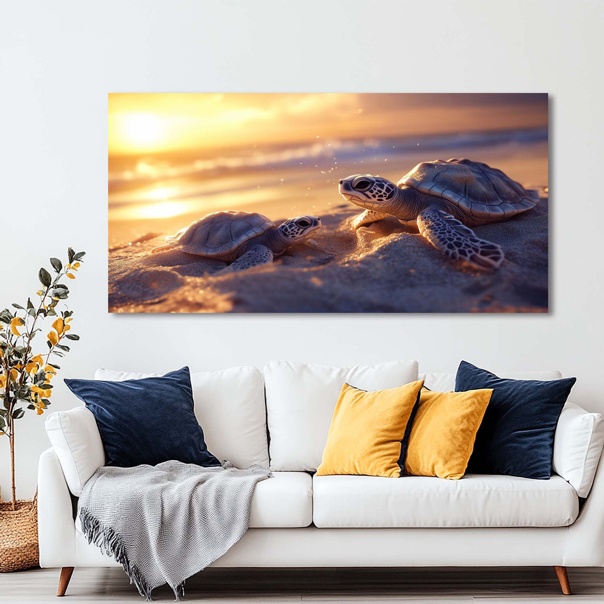 Gold Coastal Animals Wall Art Canvas Painting Prints Artwor Office Bedroom Living Room Decor