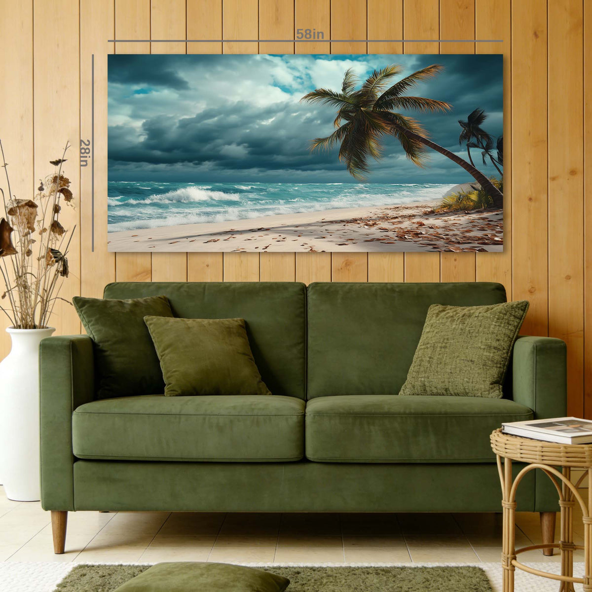 Brown Tropical Nature Canvas Wall Art for Living Room Prints Artwork Bedroom Office Decor