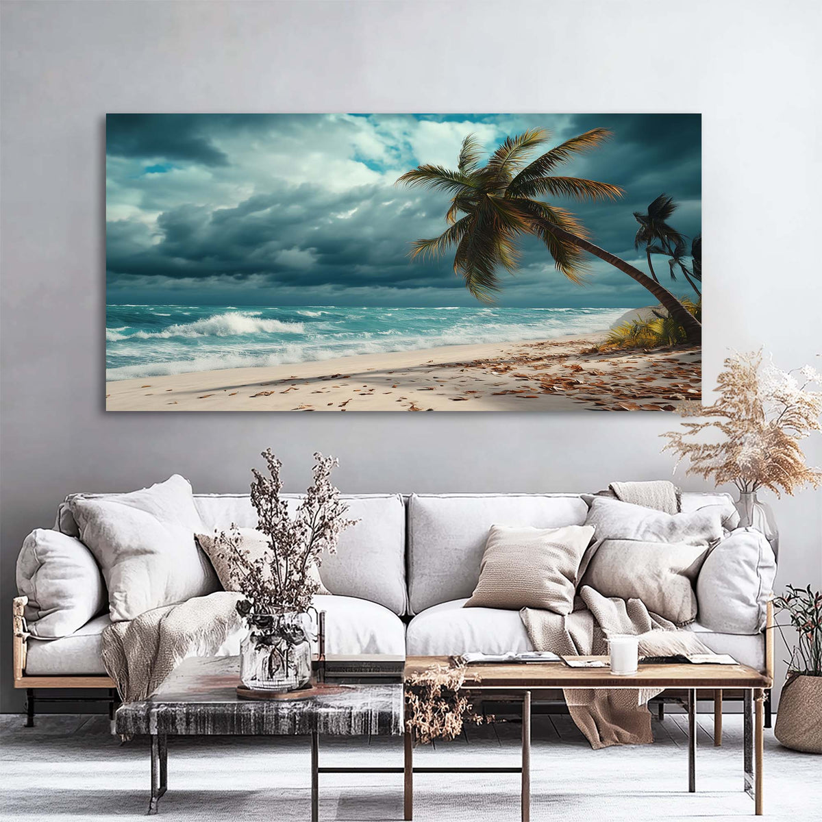 Brown Tropical Nature Canvas Wall Art for Living Room Prints Artwork Bedroom Office Decor
