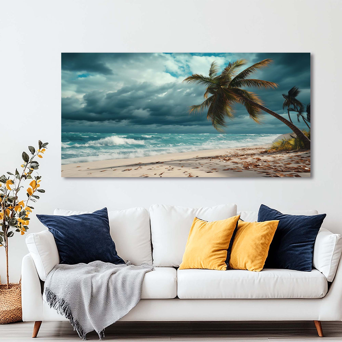 Brown Tropical Nature Canvas Wall Art for Living Room Prints Artwork Bedroom Office Decor