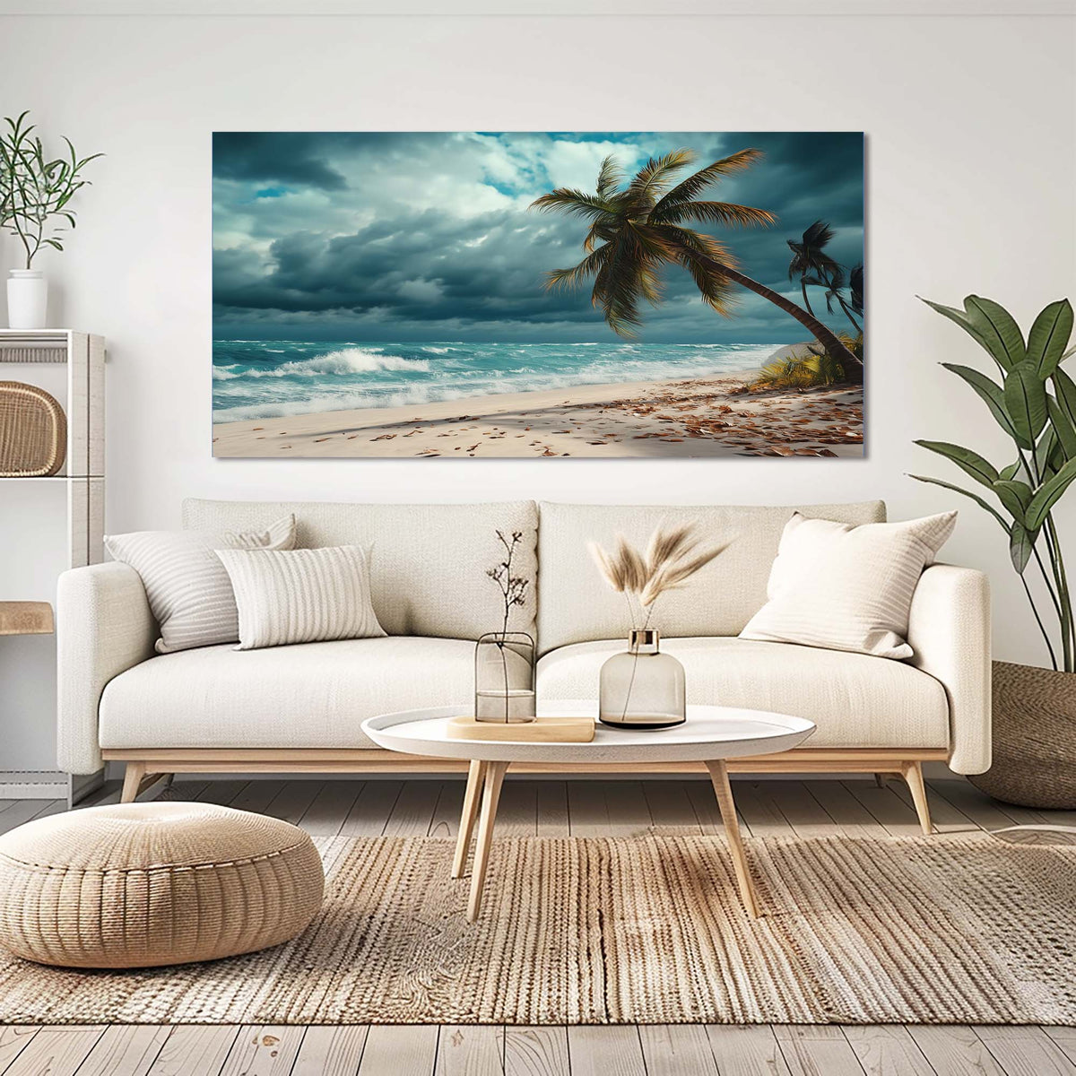 Brown Tropical Nature Canvas Wall Art for Living Room Prints Artwork Bedroom Office Decor