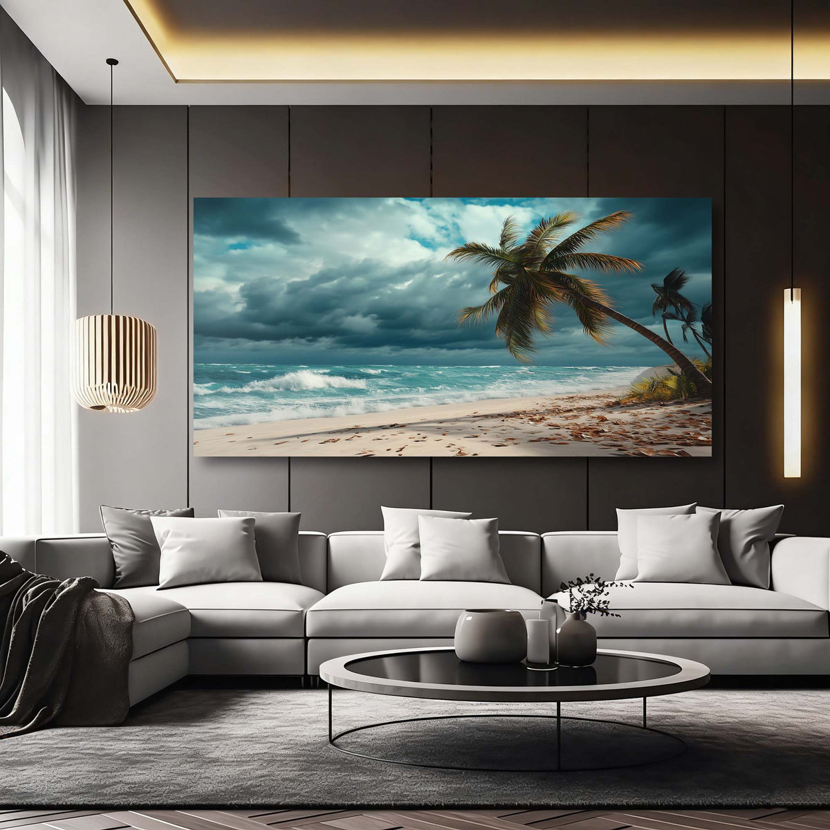 Brown Tropical Nature Canvas Wall Art for Living Room Prints Artwork Bedroom Office Decor
